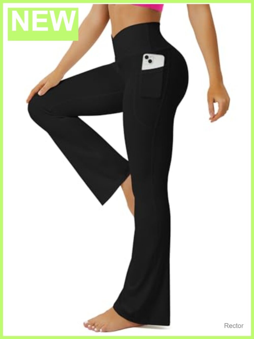 Flare Leggings High Waisted Crossover Yoga Pants with Pockets